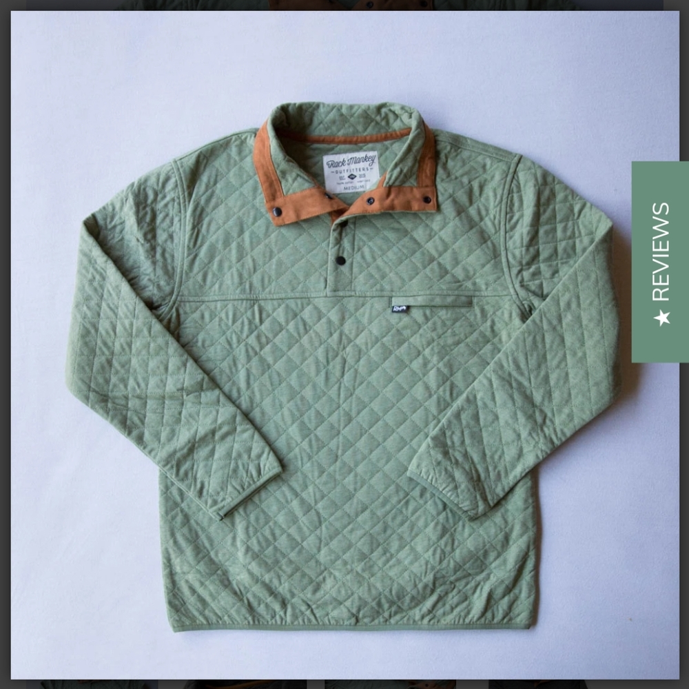 Rock Monkey Outfitters Green Quilted Pullover View 4